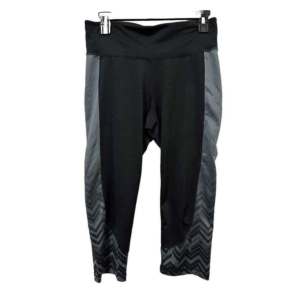 Adidas Climalite Women's 3/4 Capri Workout Athletic Leggings M/L Black Gray PGC
